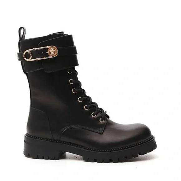 Versace Shoes Versace Safety Pin Combat Boots Poshmark